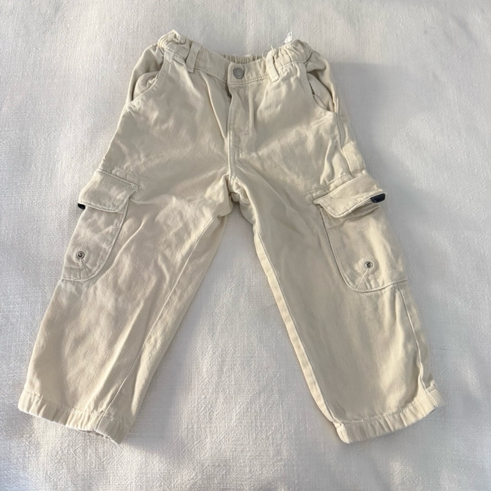 Zara Baby Boy Kids Light Tan Cargo Trousers Size 18-24 months